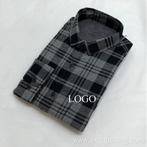 Customized 100% cotton flannel shirt for men